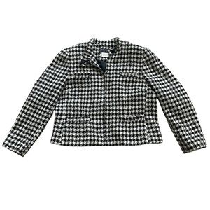 Larry Levine Petite Sport Crop Jacket Gingham - Italian Fabric